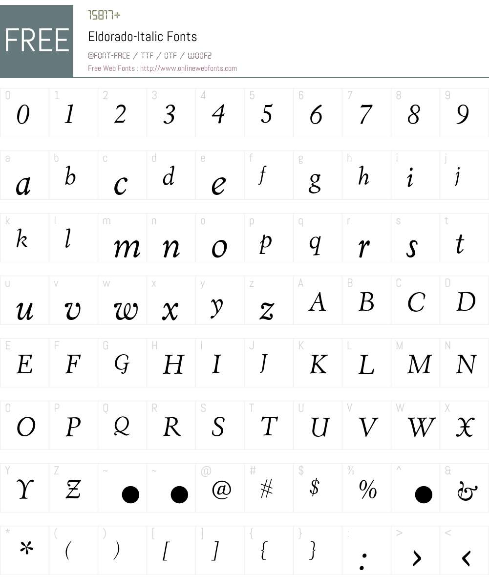 Eldorado Font Screenshots
