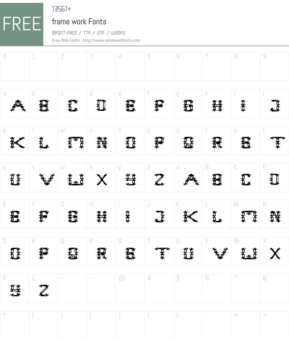 frame work Font Screenshots