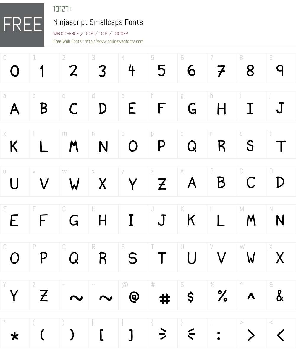 Ninjascript Smallcaps Font Screenshots