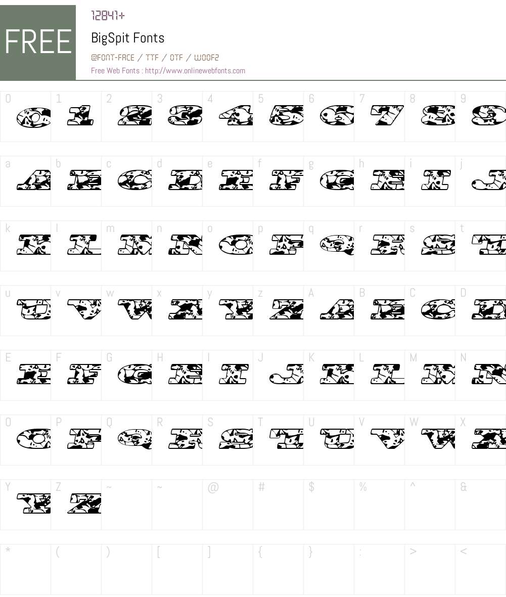 BigSpit Font Screenshots