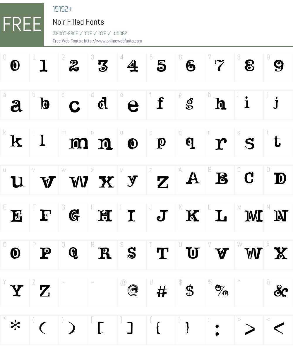 Noir Font Screenshots