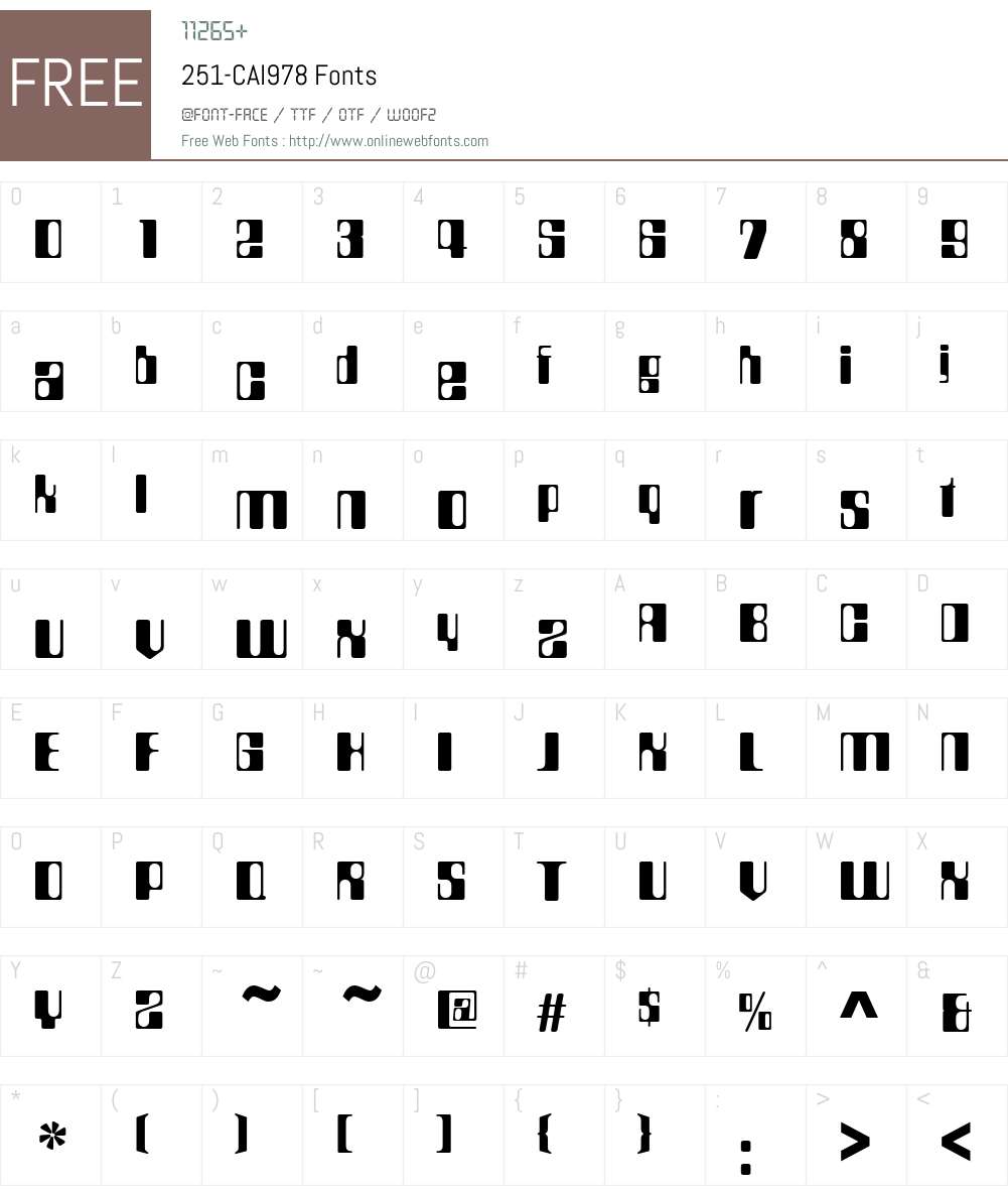 251-CAI978 Font Screenshots