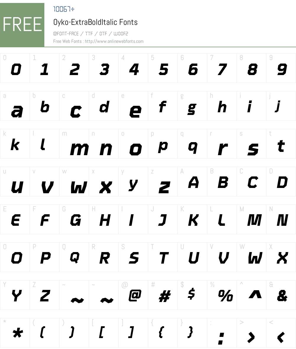 Oyko ExtraBold Font Screenshots