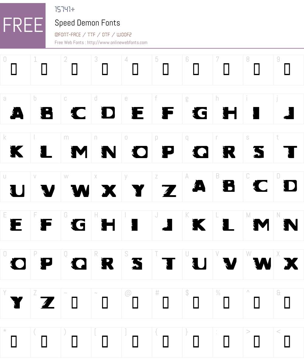 Speed Demon Font Screenshots