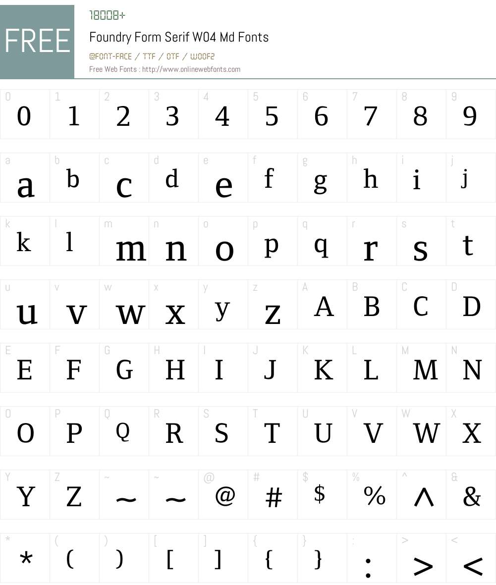 Foundry Form Serif Font Screenshots