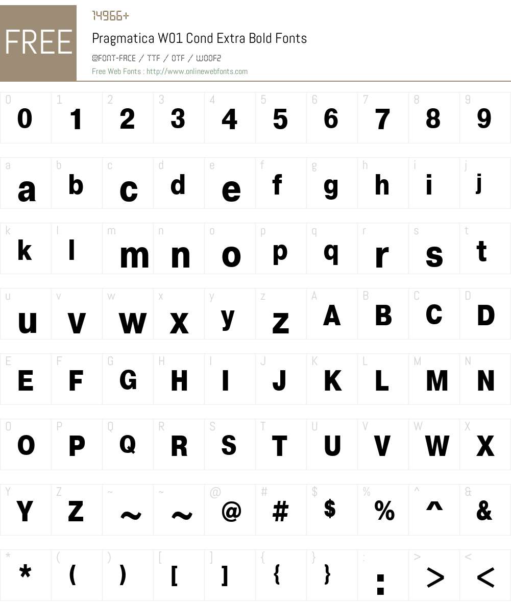PragmaticaW01-CondExtraBold Font Screenshots
