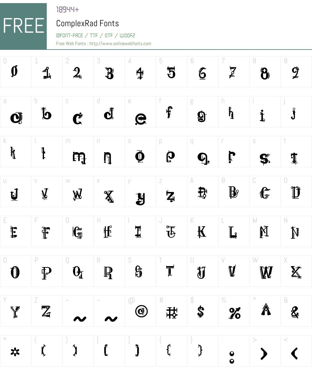 ComplexRad Font Screenshots