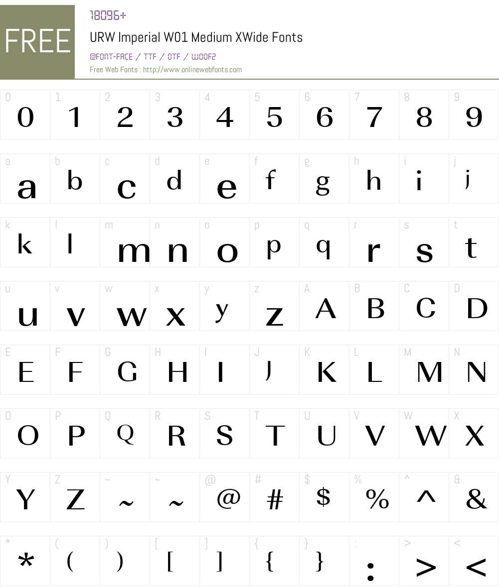 URWImperialW01-MediumXWide Font Screenshots