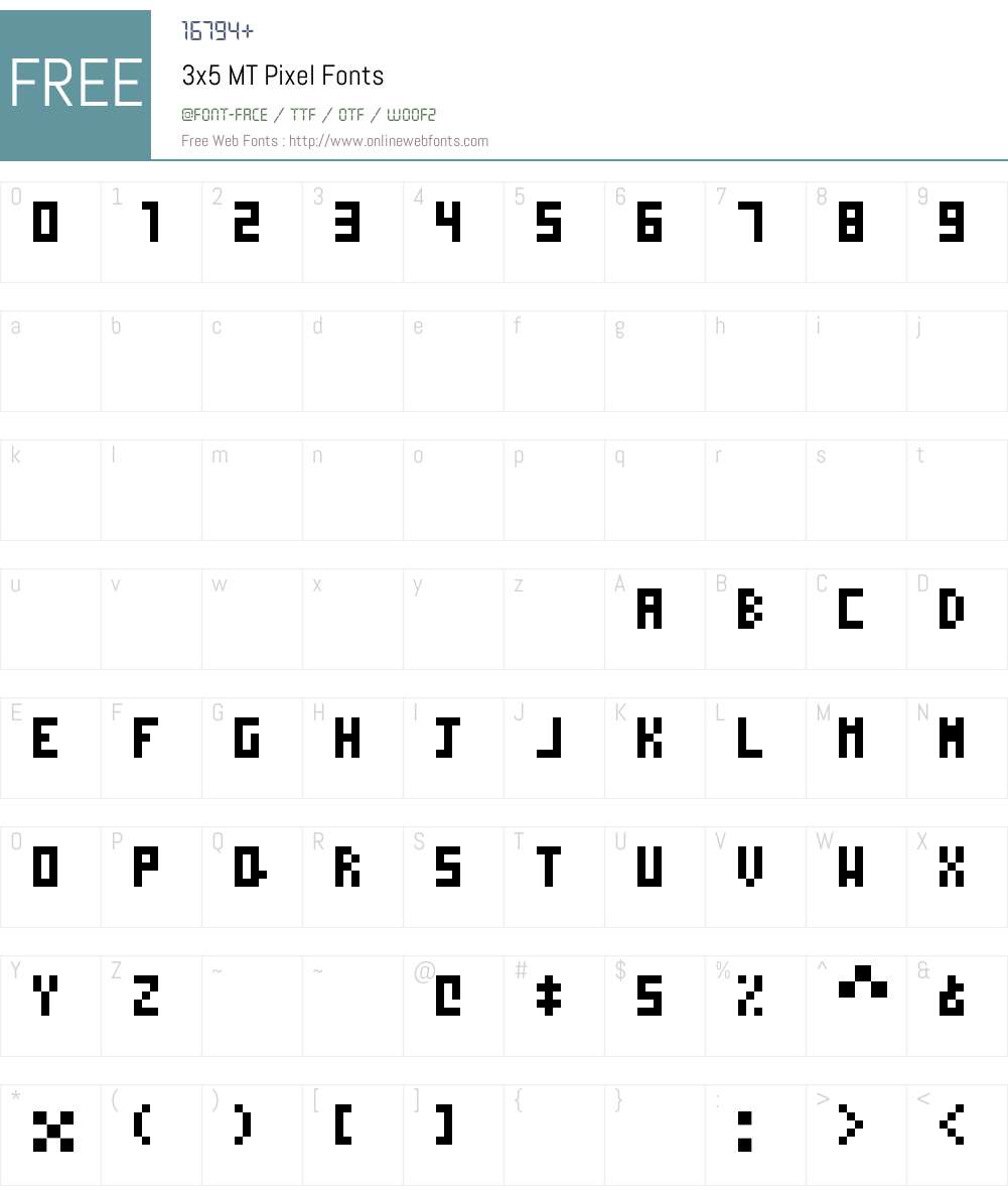 3x5 MT Pixel v1 Fonts Free Download - OnlineWebFonts.COM