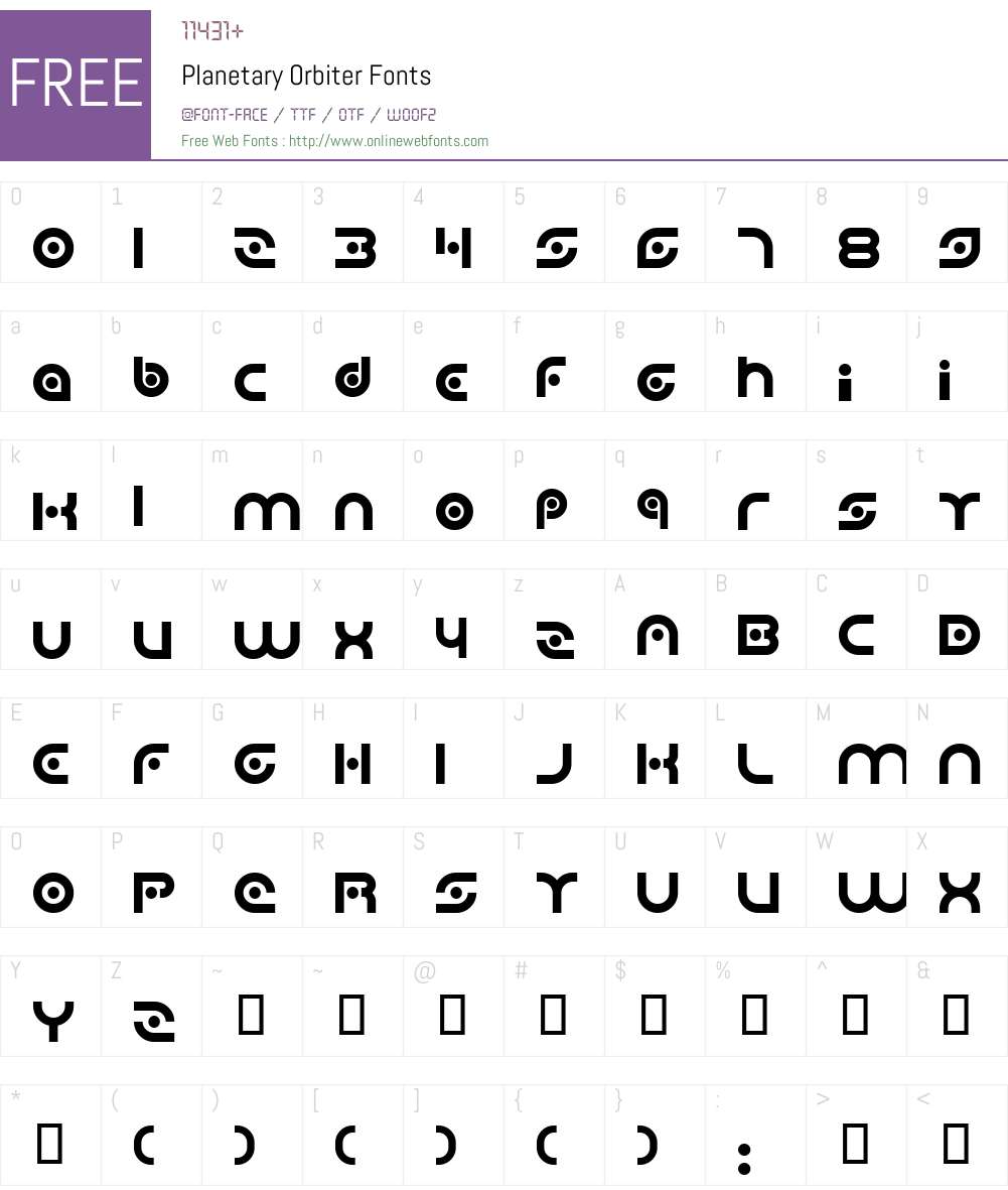 Planetary Orbiter Font Screenshots