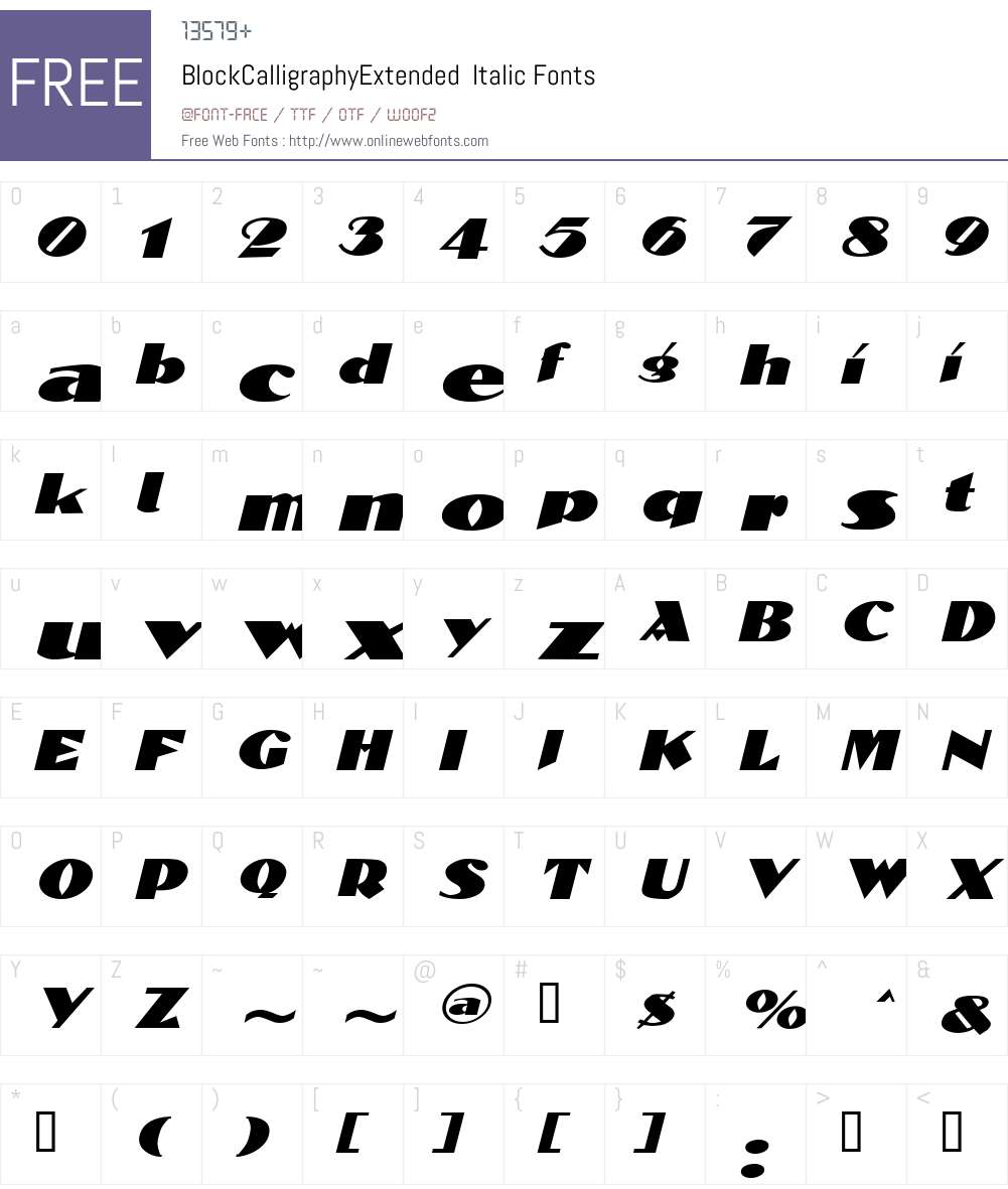 BlockCalligraphyExtended Font Screenshots