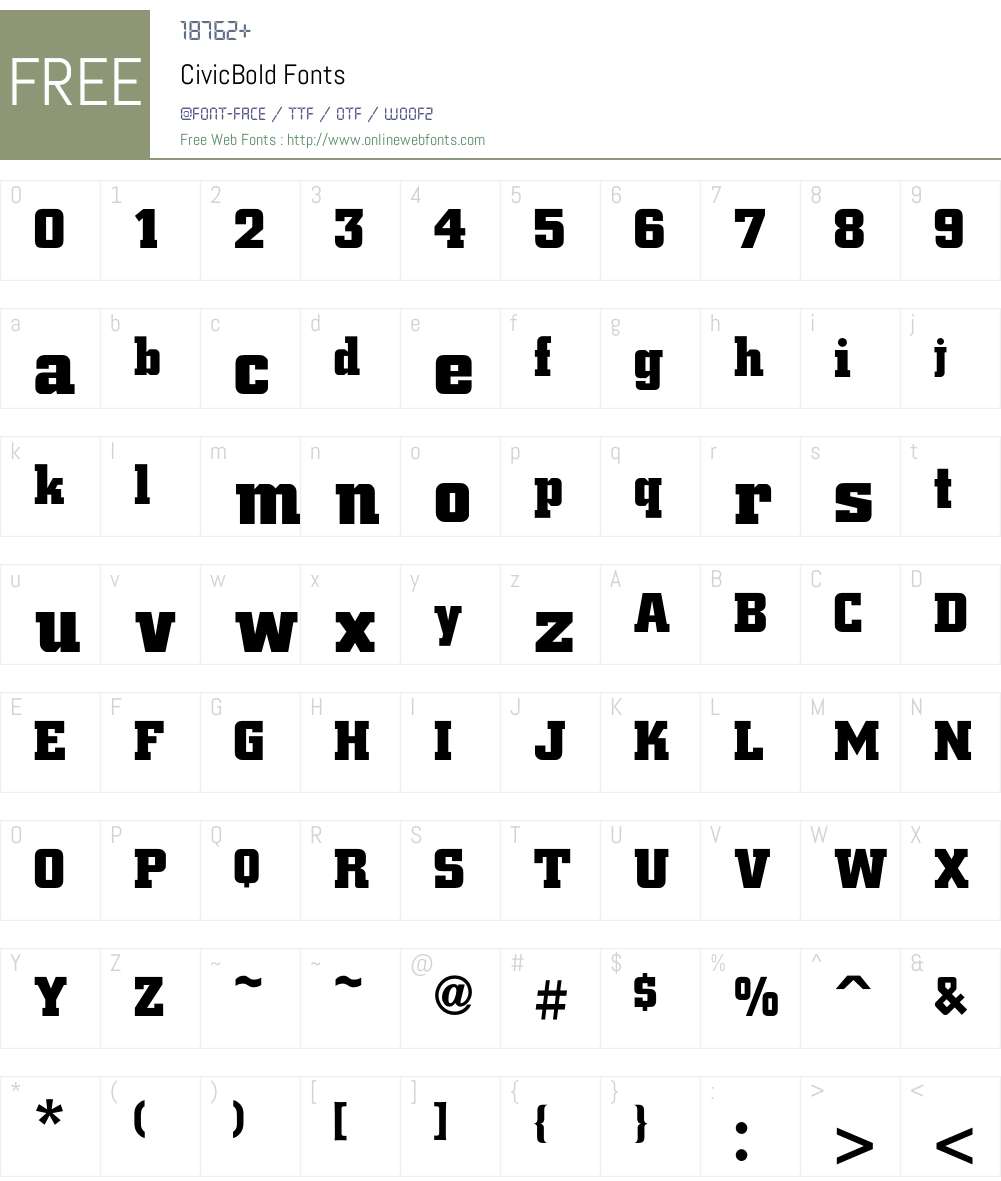 Civic Font Screenshots