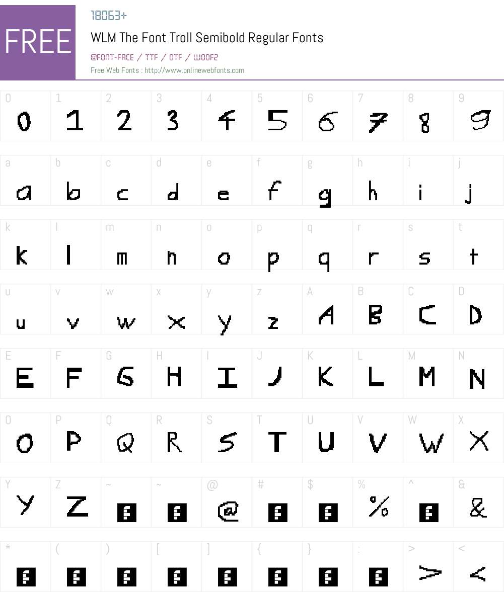 WLM The Font Troll Semibold Font Screenshots
