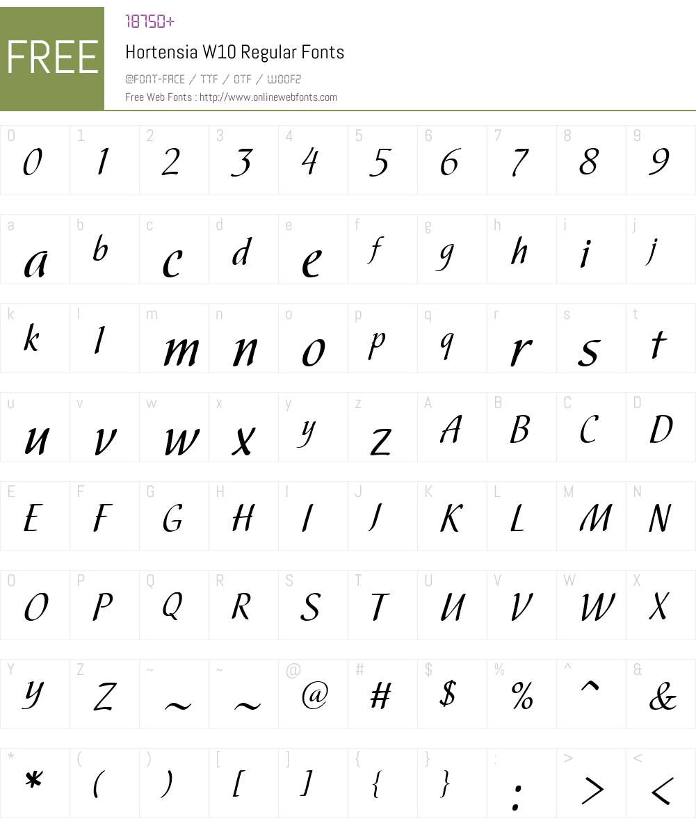 Hortensia Font Screenshots