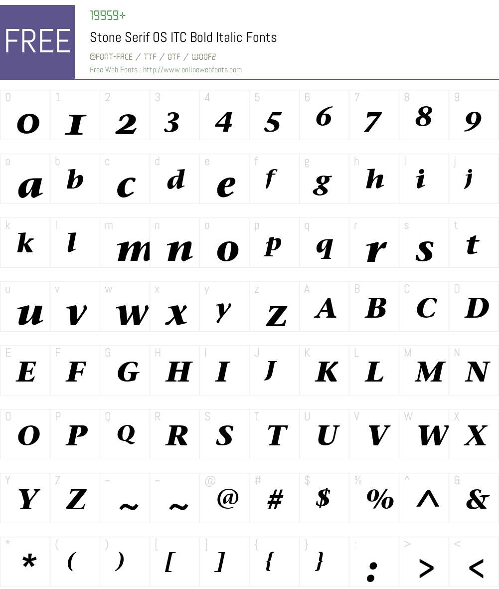 Stone Serif OS ITC Font Screenshots