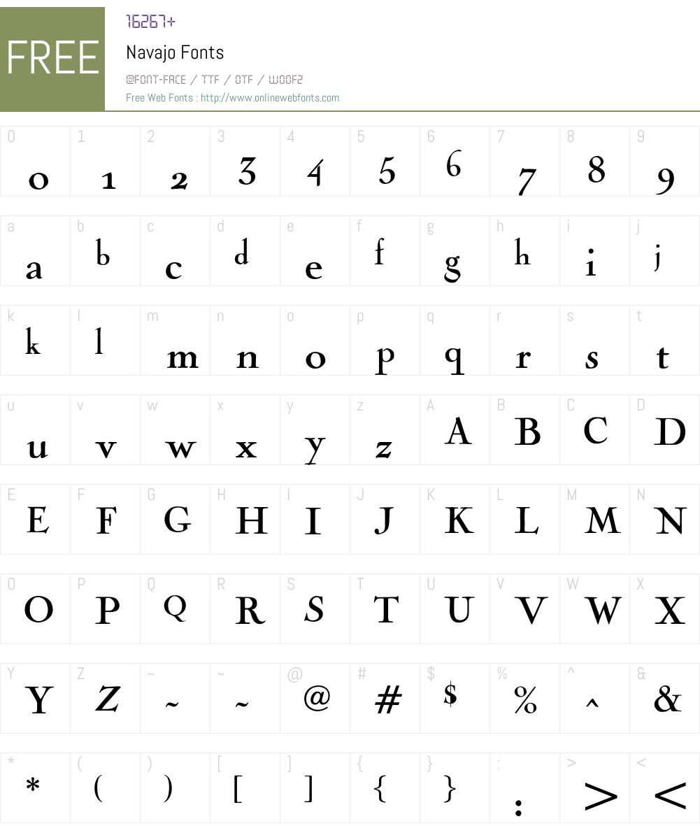 Navajo Font Screenshots