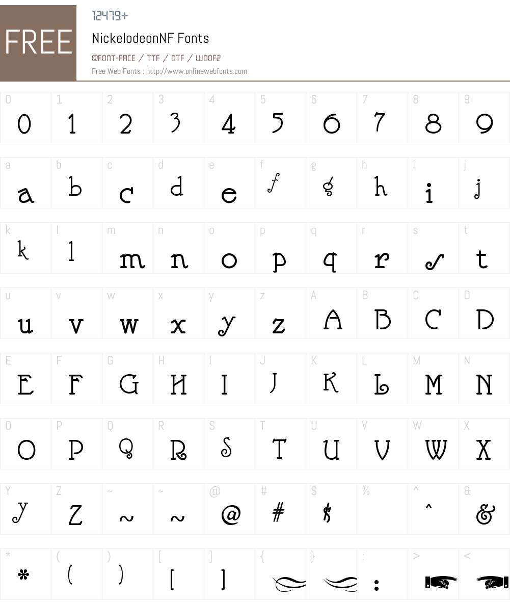 Nickelodeon NF Font Screenshots