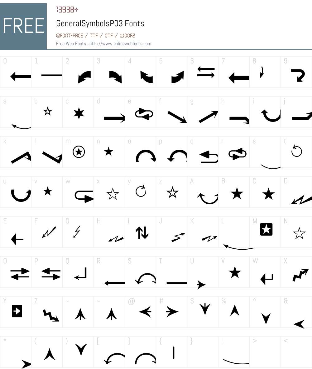 GeneralSymbols Font Screenshots