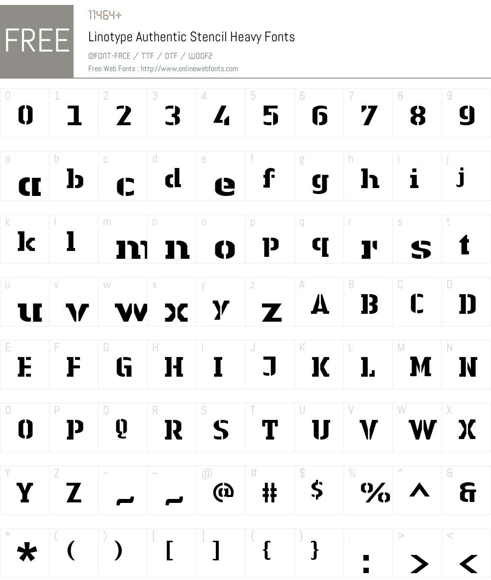 LTAuthenticStencil Font Screenshots