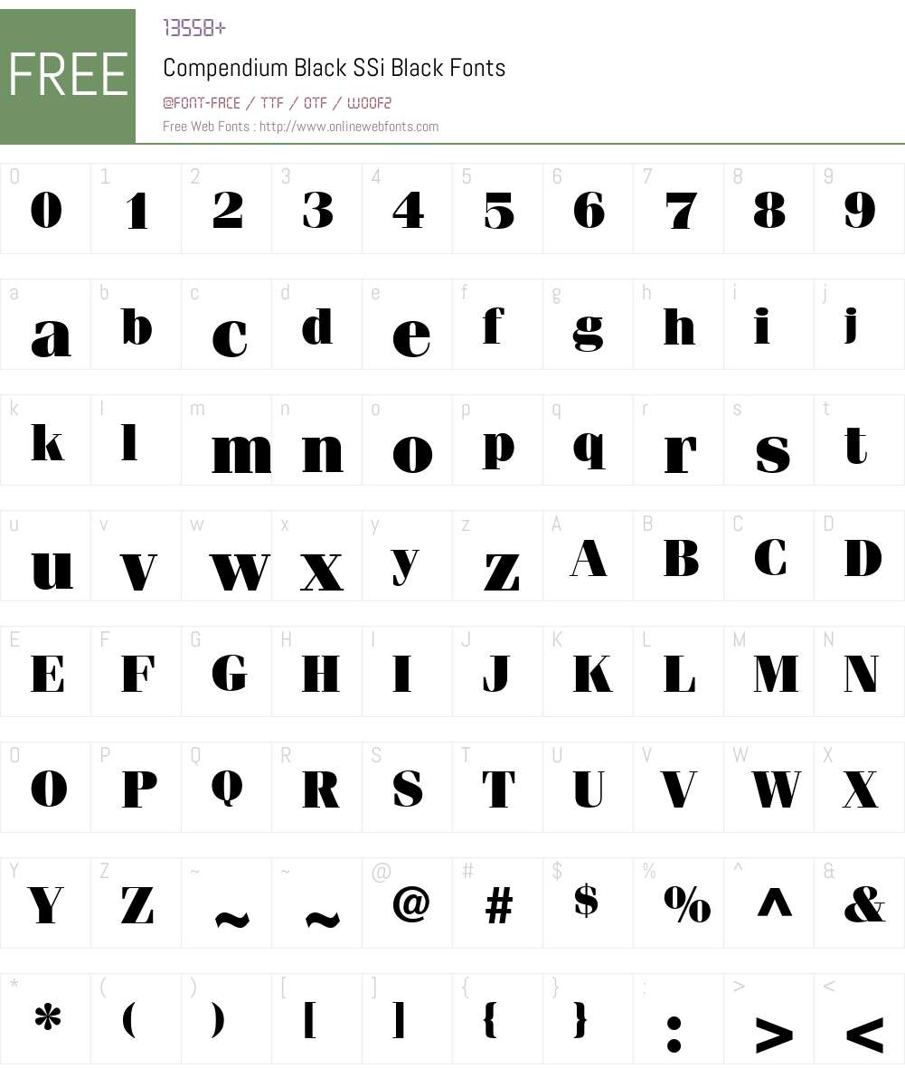 Compendium Black SSi Font Screenshots