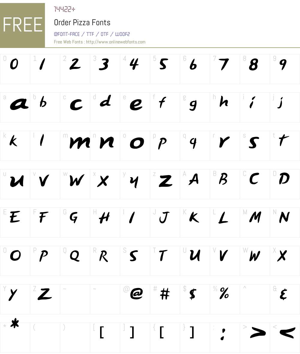 Order Pizza Font Screenshots