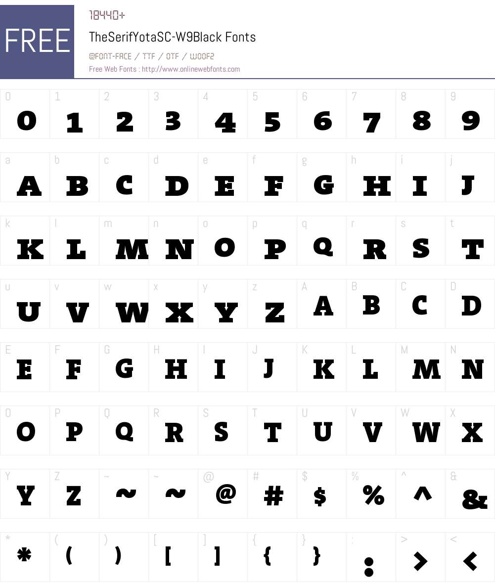 TheSerifYotaSC W9 Black Font Screenshots