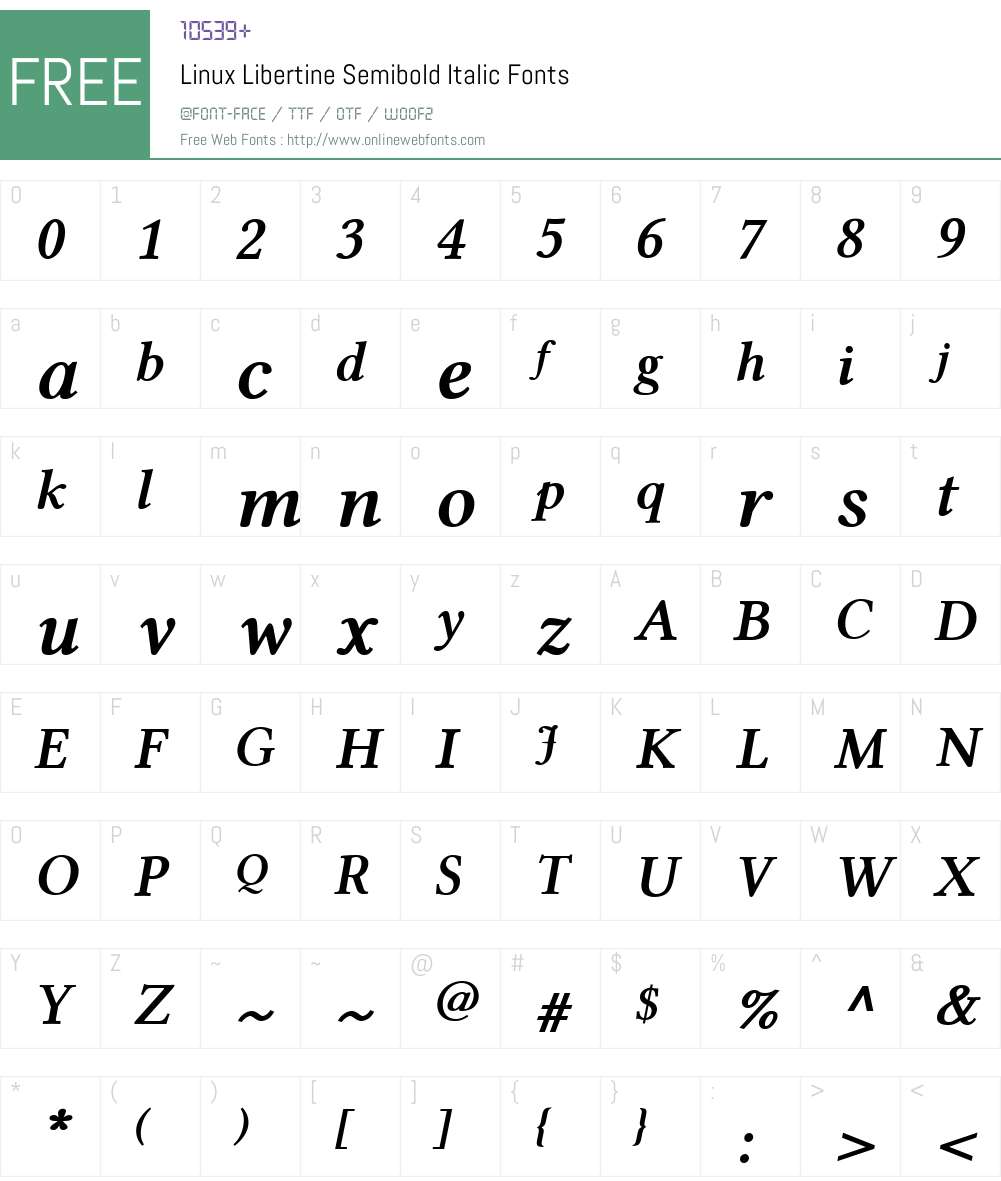 Linux Libertine Font Screenshots