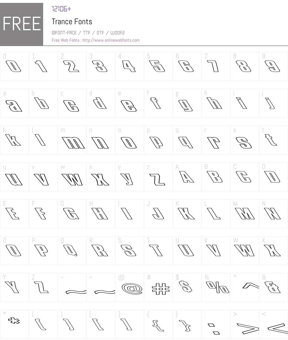 Trance Font Screenshots