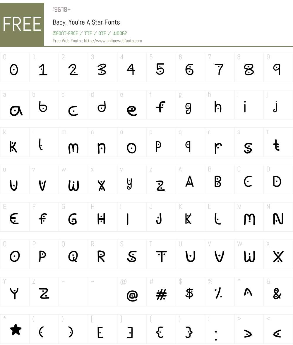 Baby, You're A Star Font Screenshots