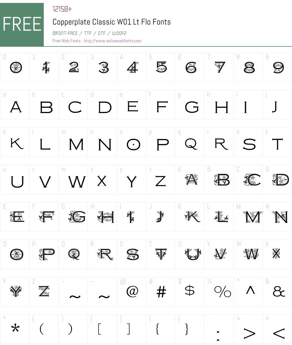 CopperplateClassicW01-LtFlo Font Screenshots