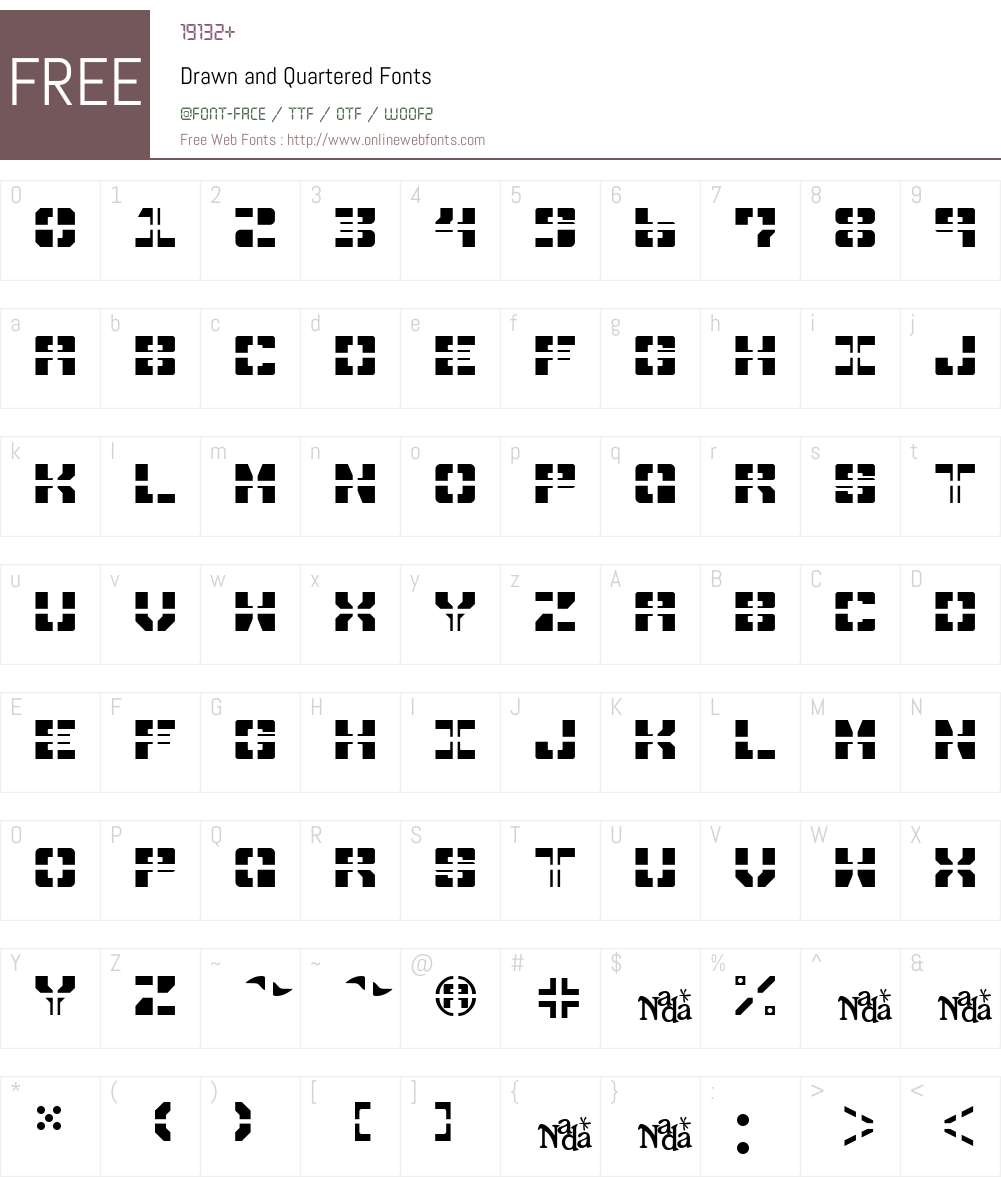 Drawn and Quartered Font Screenshots