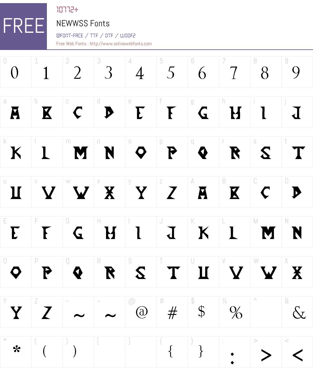 NEWWSS Font Screenshots