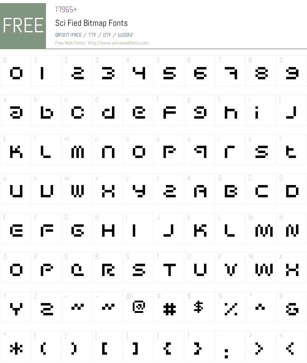 Sci Fied Bitmap Font Screenshots