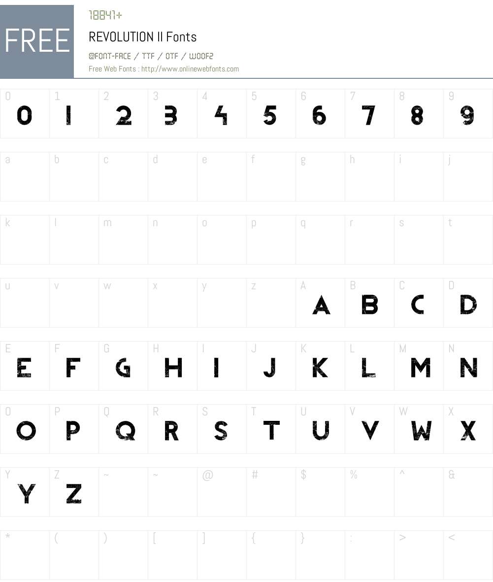 REVOLUTION II Font Screenshots