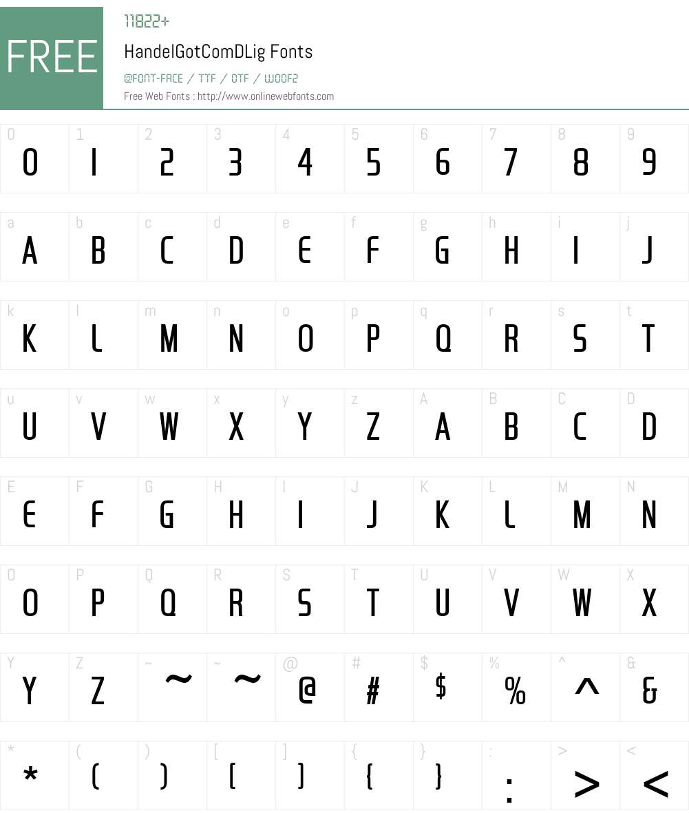 HandelGotComDLig Font Screenshots