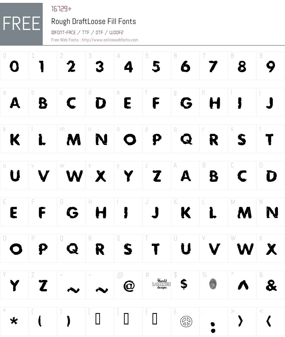 Rough DraftLoose Fill Font Screenshots