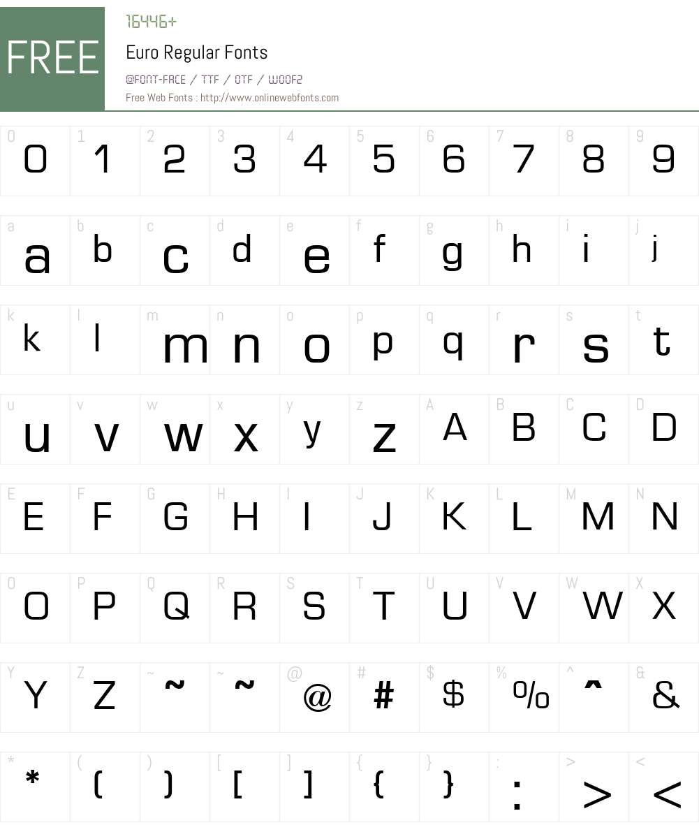 Euro Font Screenshots