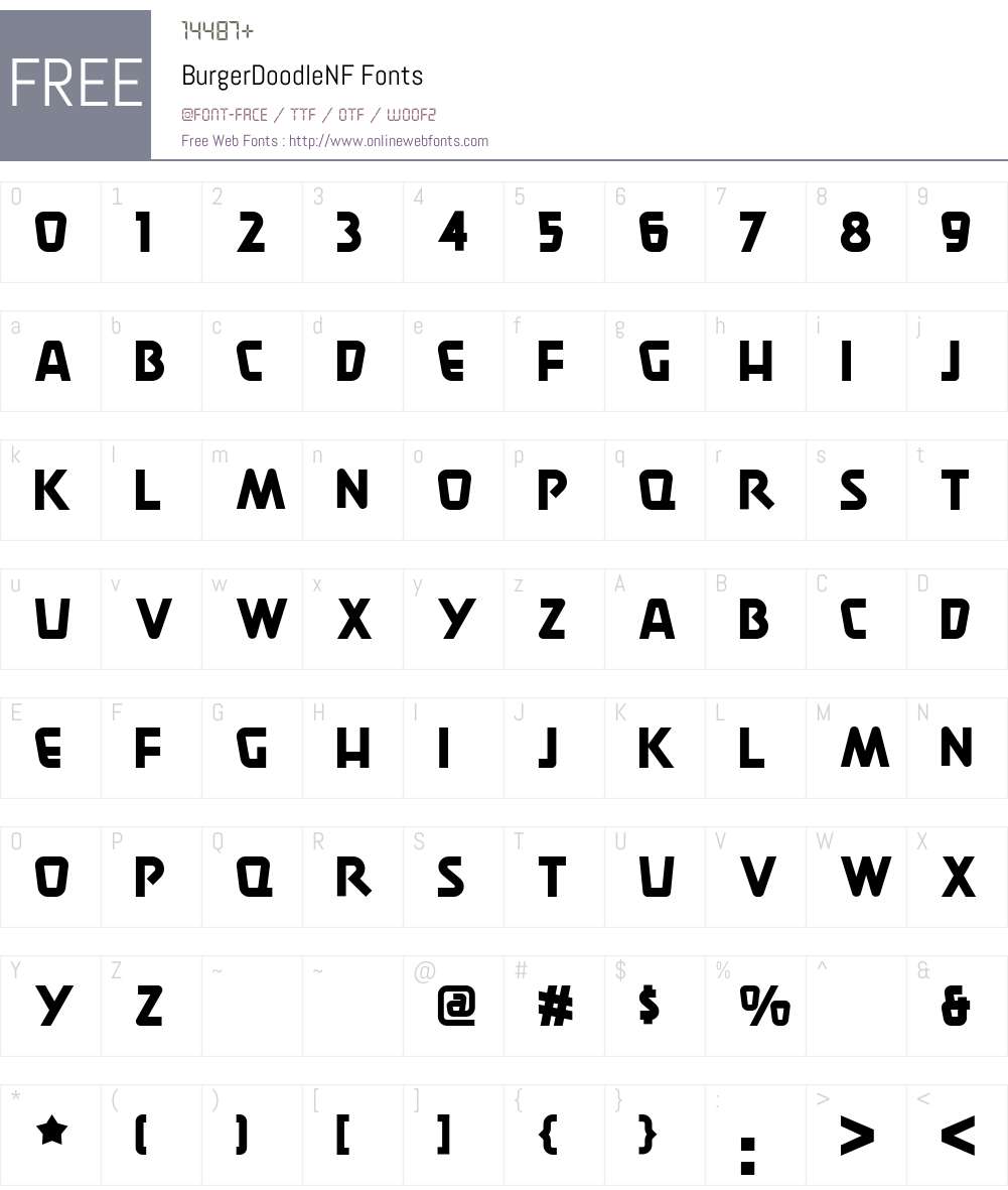 BurgerDoodleNF Font Screenshots