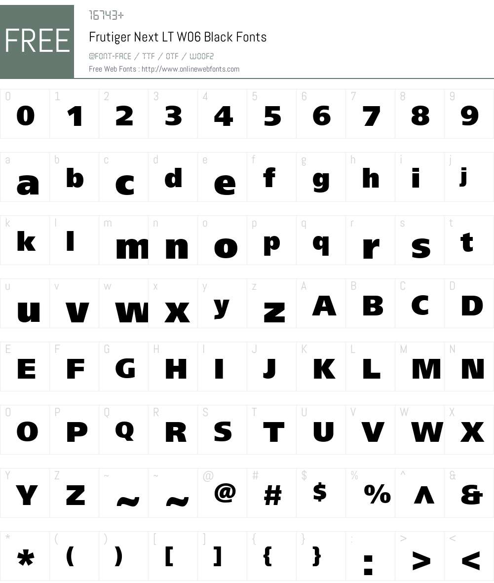 FrutigerNextLTW06-Black Font Screenshots
