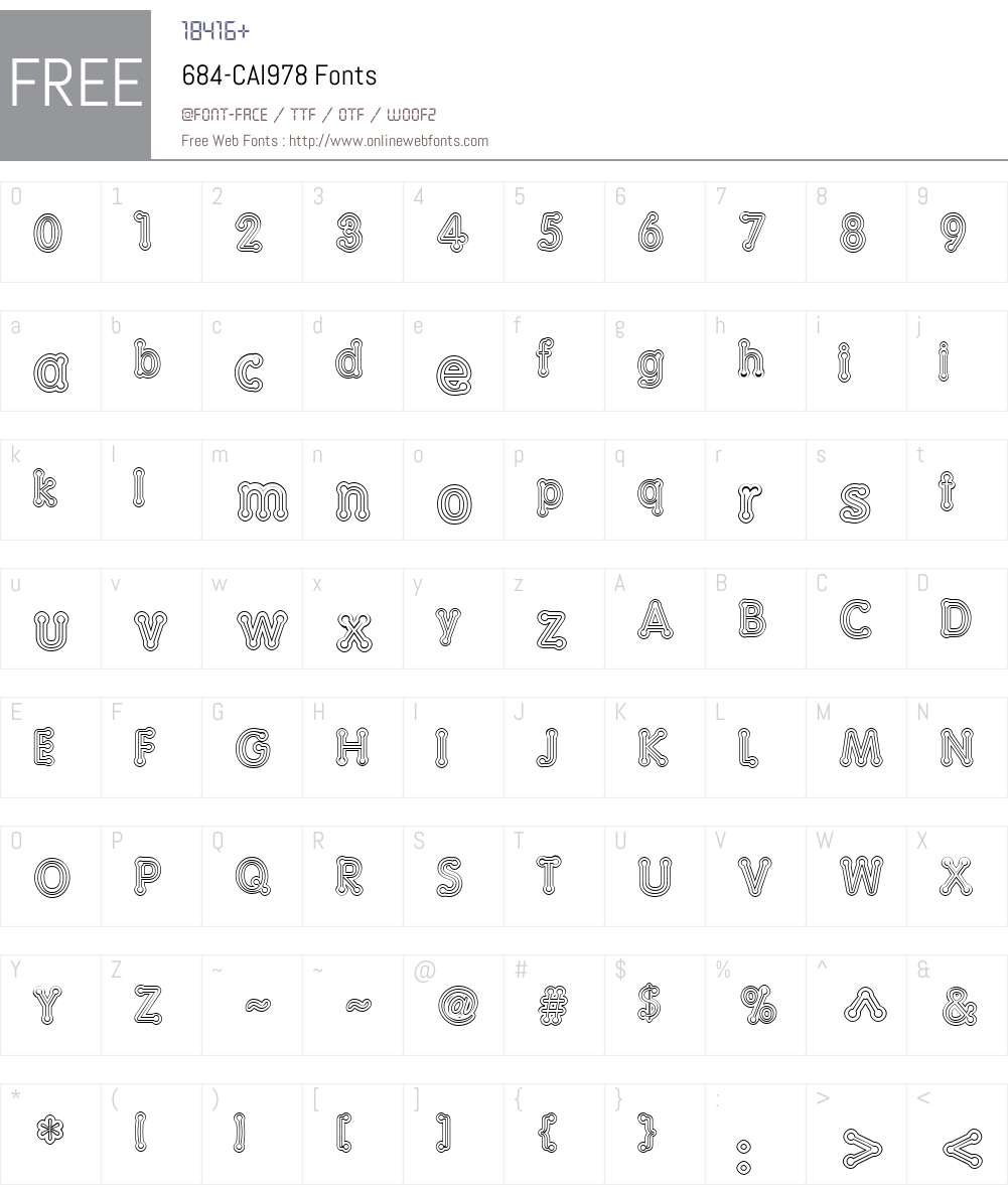 684-CAI978 Font Screenshots