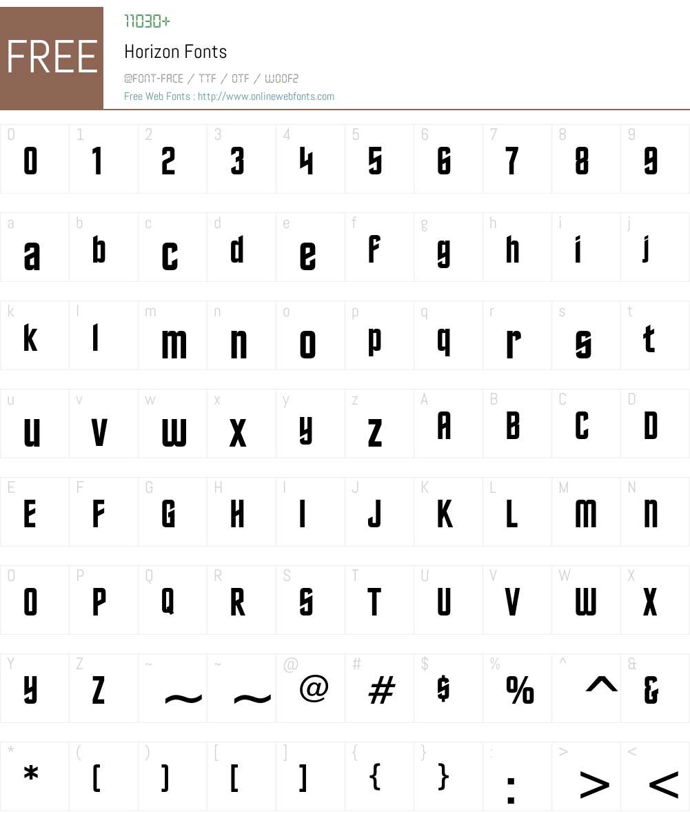 Horizon Font Screenshots