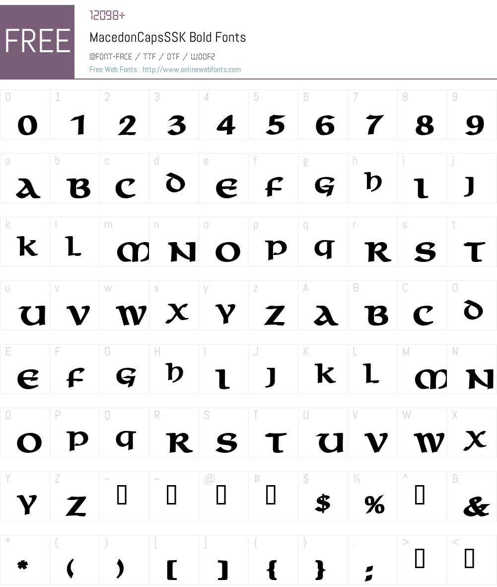 MacedonCapsSSK Font Screenshots
