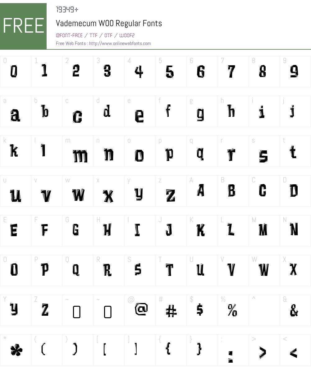 VademecumW00-Regular Font Screenshots