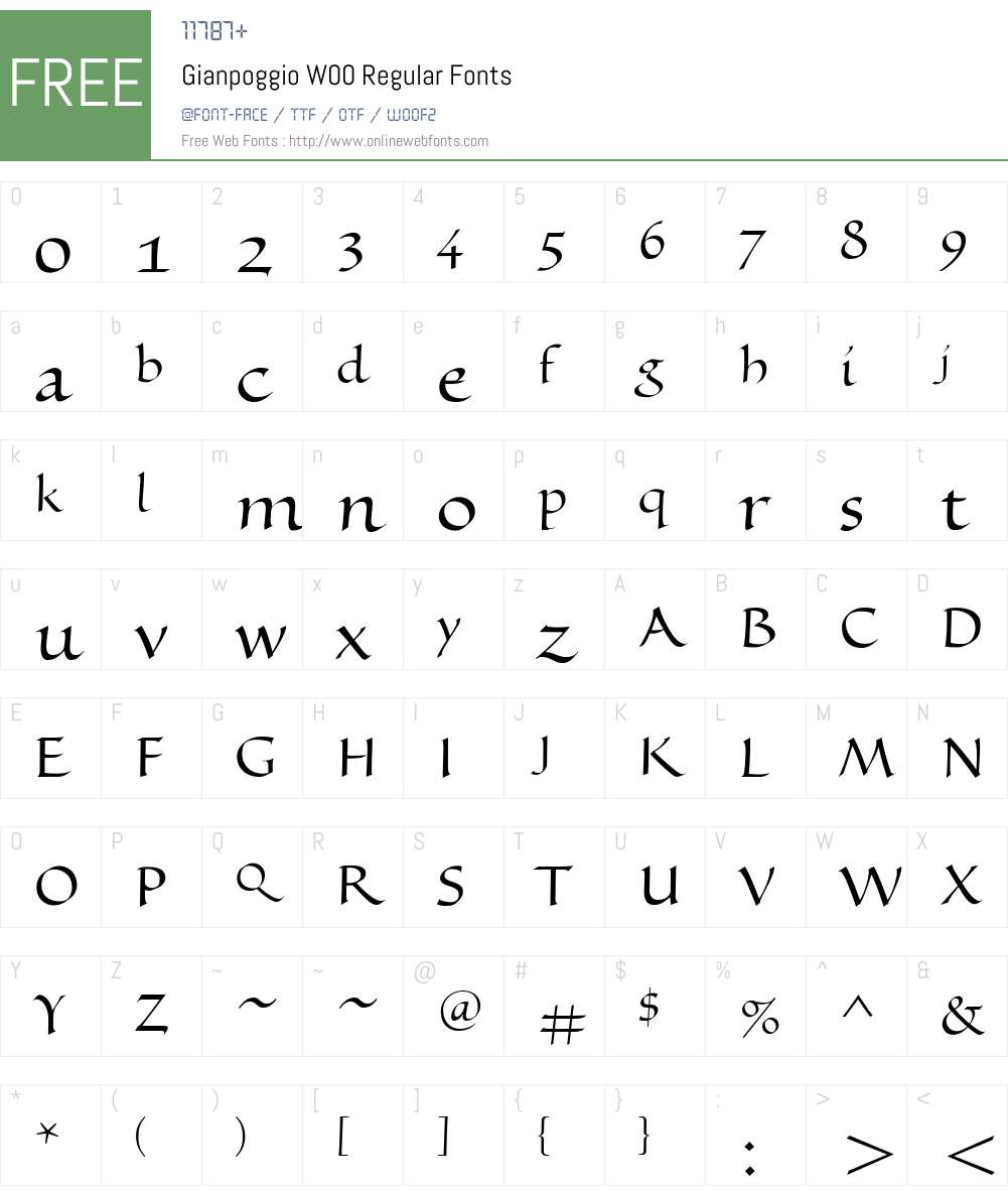 GianpoggioW00-Regular Font Screenshots
