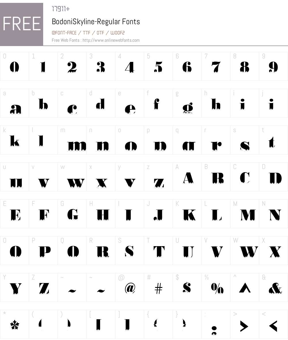 BodoniSkyline Font Screenshots