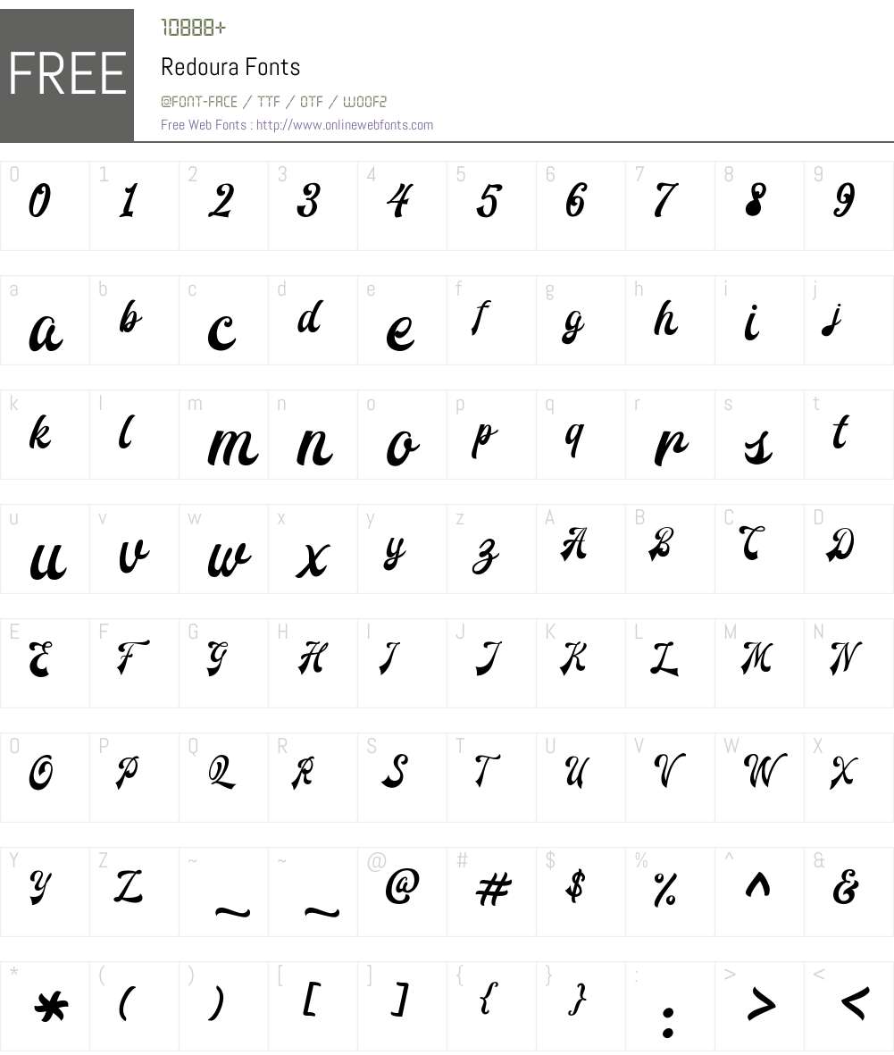 Redoura Font Screenshots
