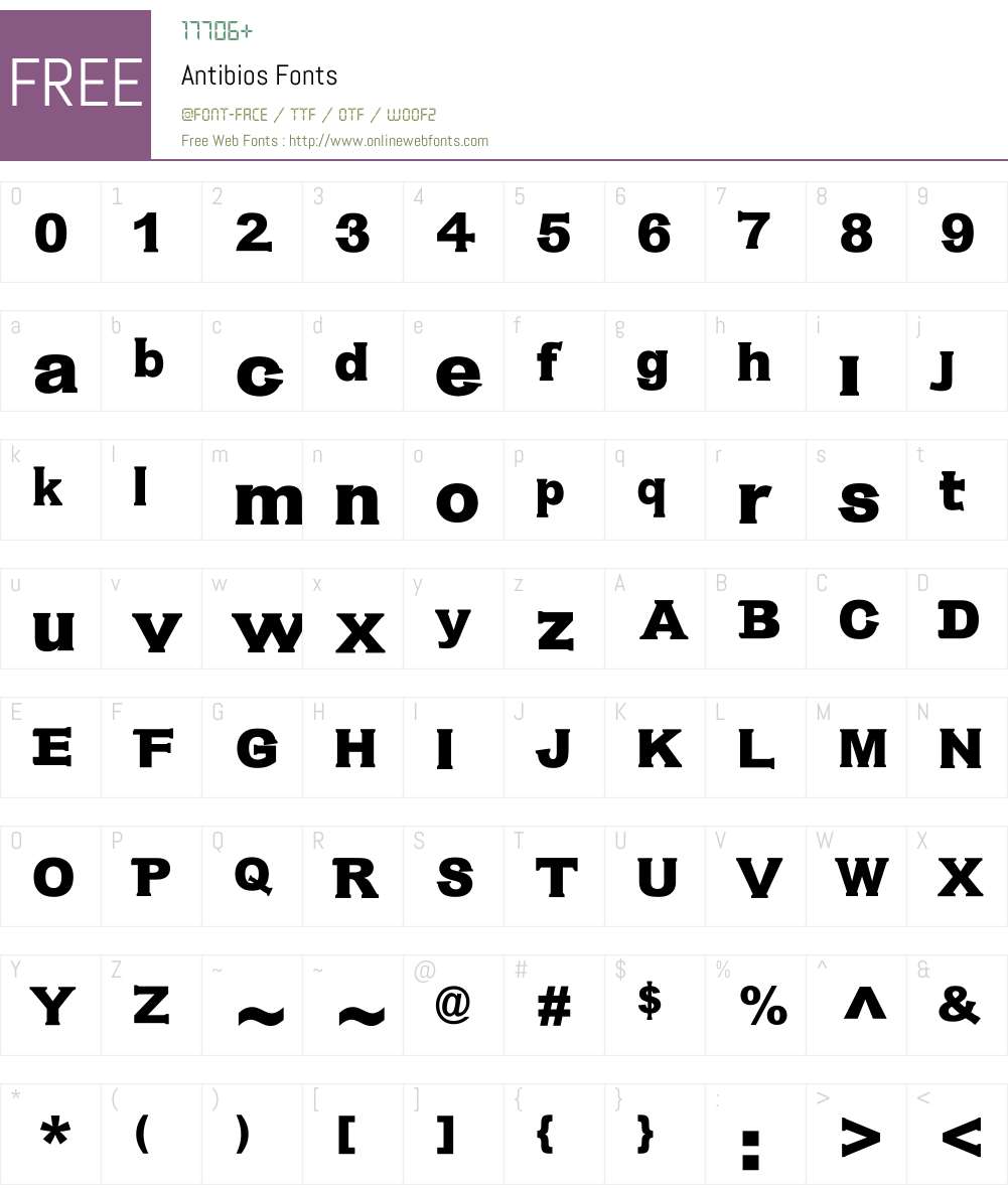 Antibios Font Screenshots
