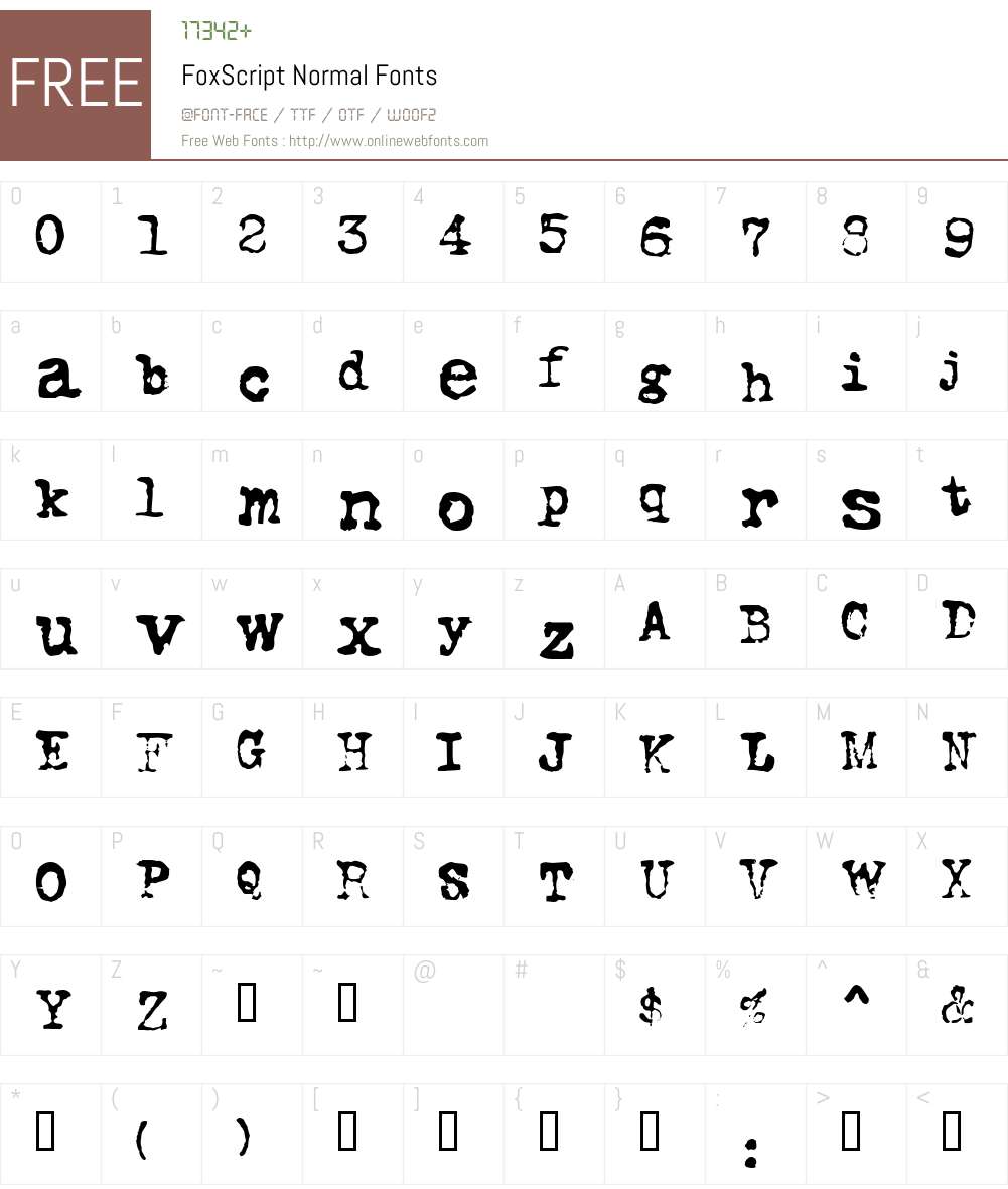 FoxScript Font Screenshots