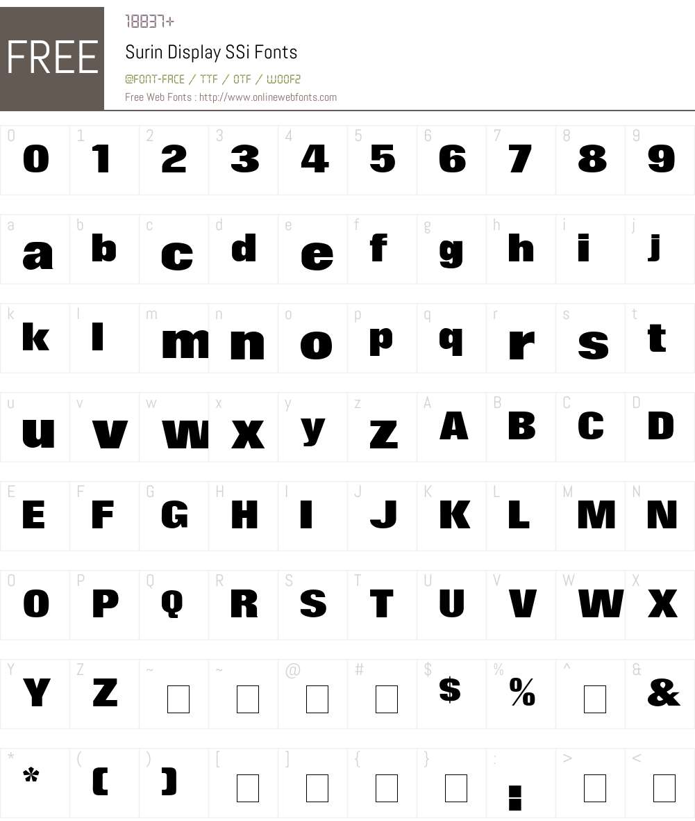 Surin Display SSi Font Screenshots