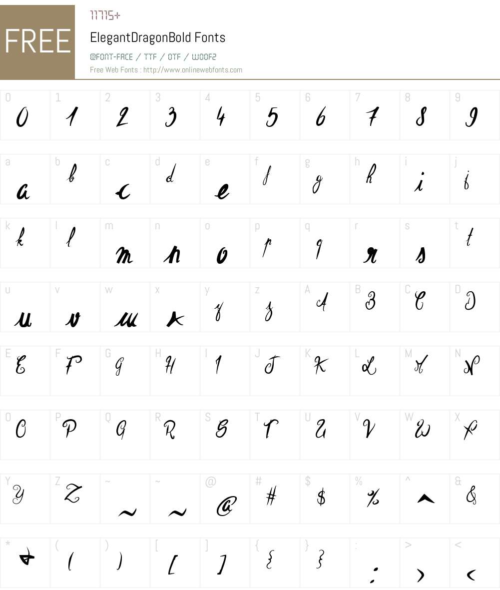 ElegantDragon Font Screenshots